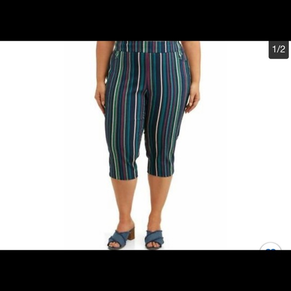Multi-Color Vertical Stripped Pants, Size 3X - Picture 2 of 2